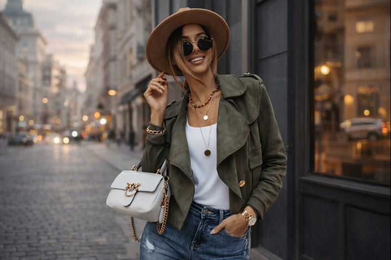 Veste courte boutonnée en polaire effet daim, col à revers, manches longues