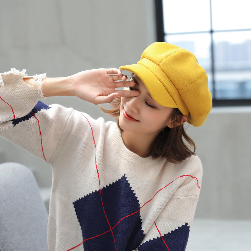 Beret octogonal en laine