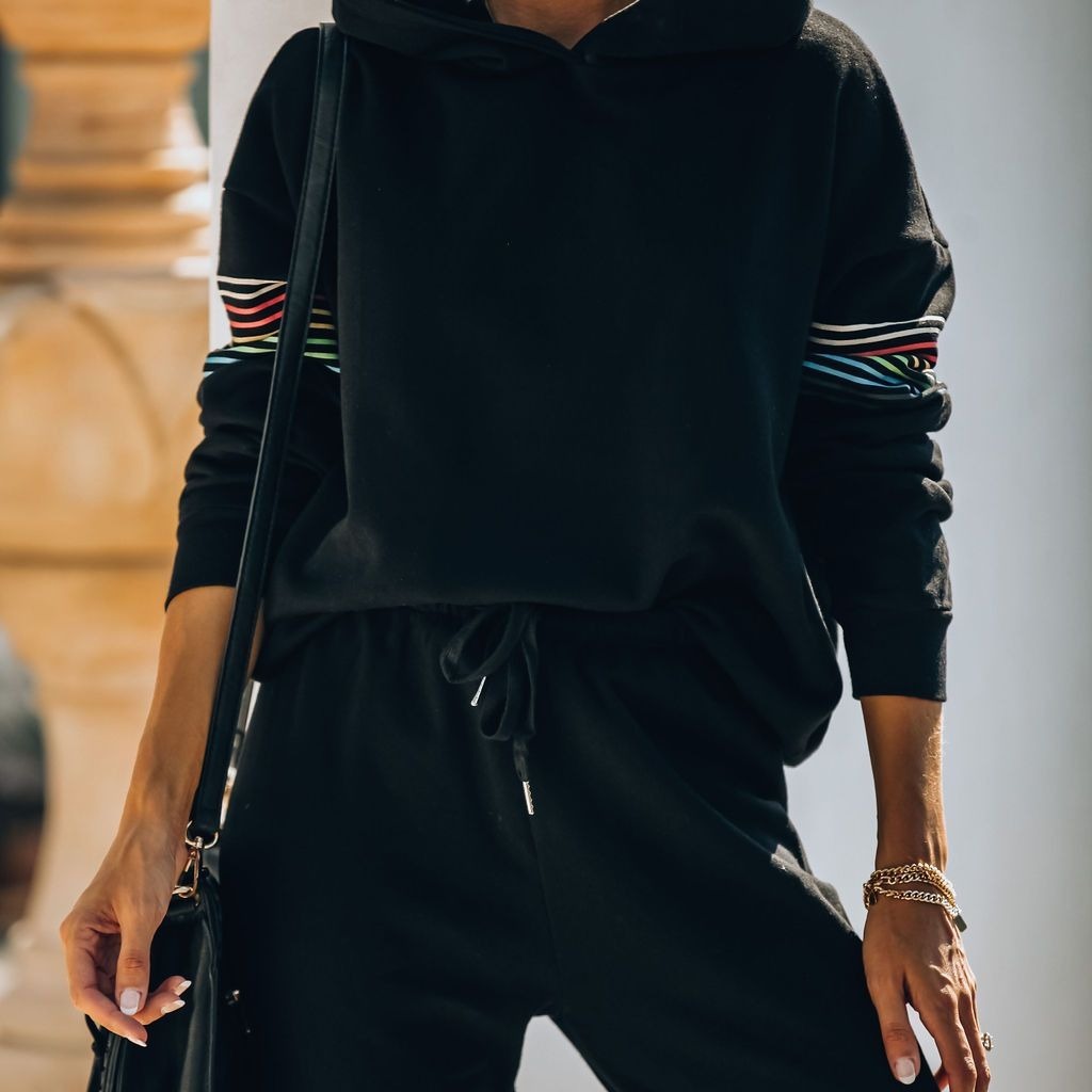 Ensemble décontracté d'Automne à Capuche avec Color Block