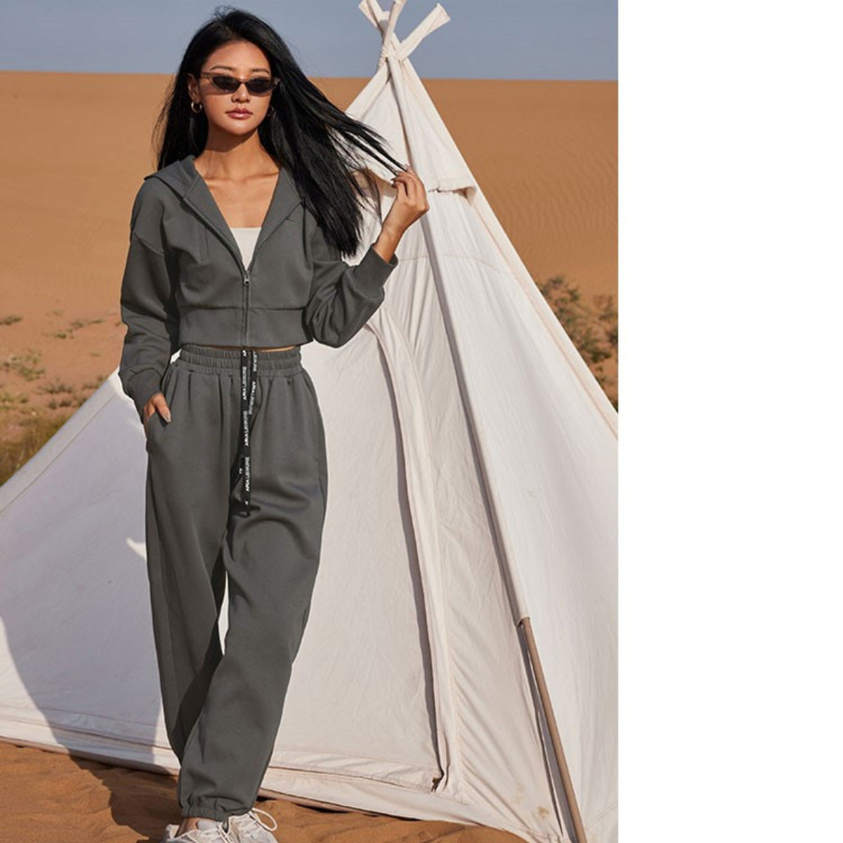 Costume Fleese à manches longues pour femmes, ensemble deux pièces