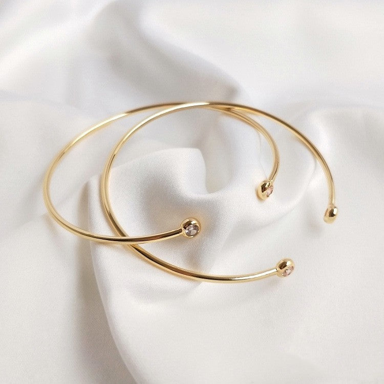 Bracelet en zircon incrusté doré 14 carats