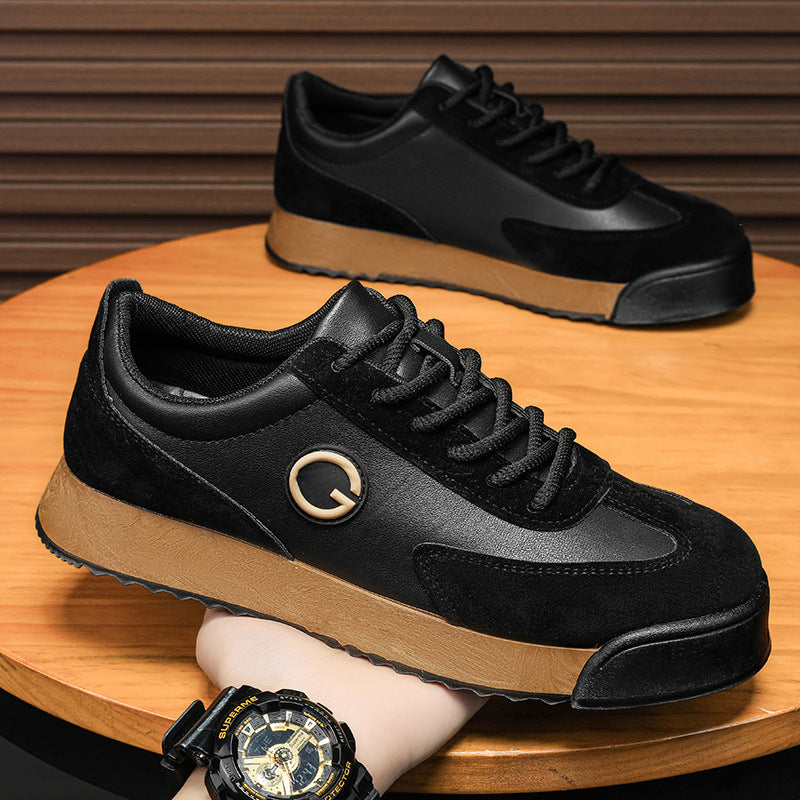 Chaussures plates imperméables en cuir