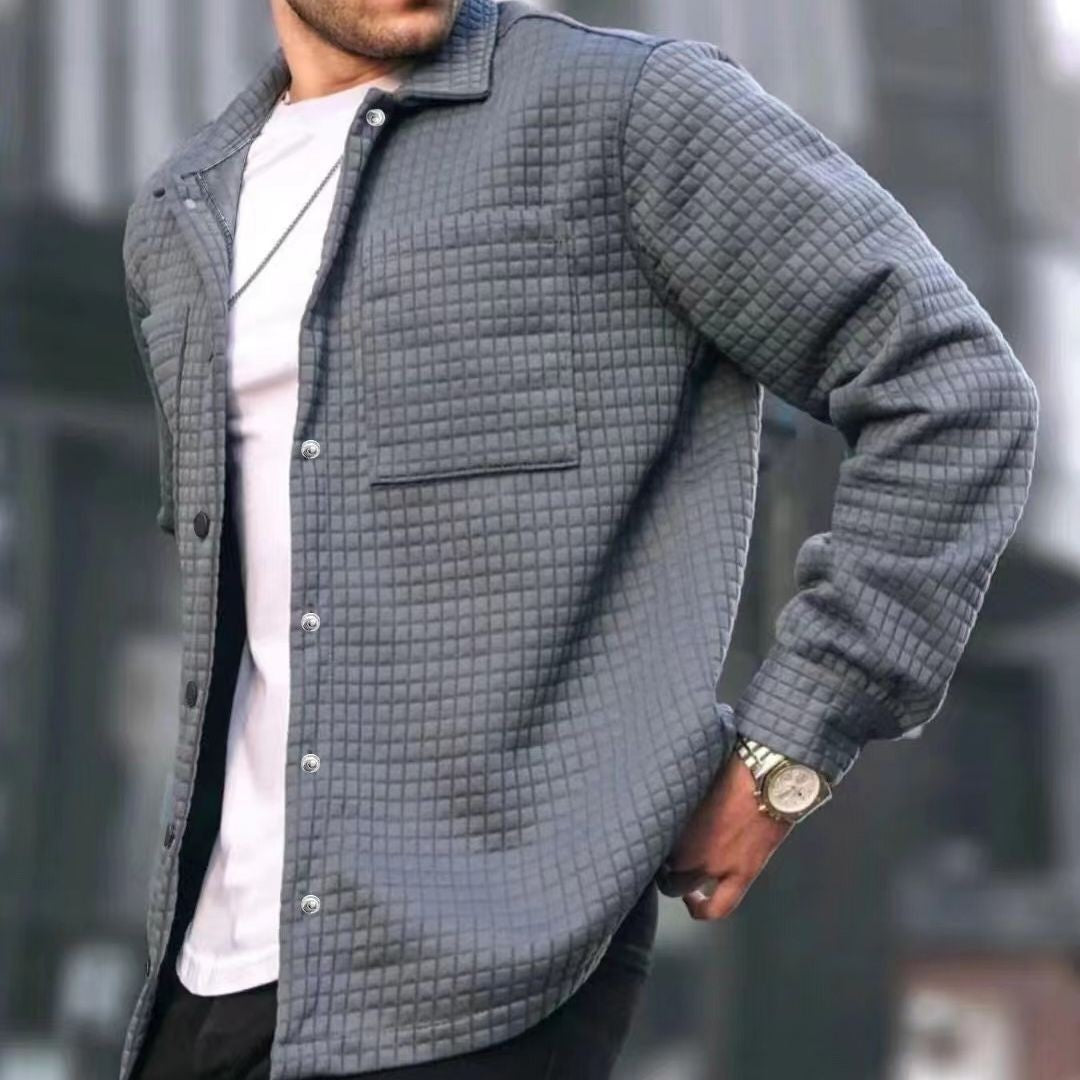 Cardigan pour homme, avec petits carreaux, coupe moderne, style décontracté/ trendy.