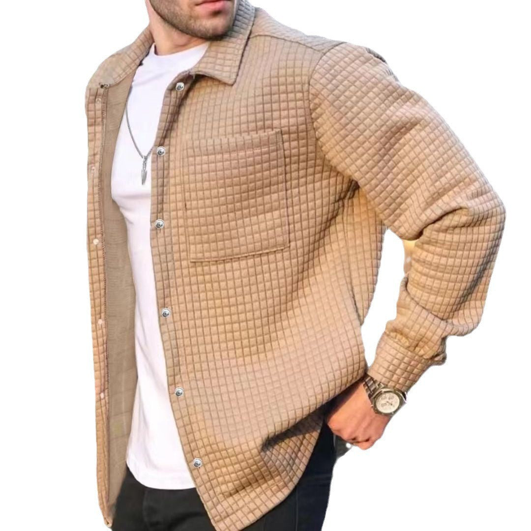 Cardigan pour homme, avec petits carreaux, coupe moderne, style décontracté/ trendy.