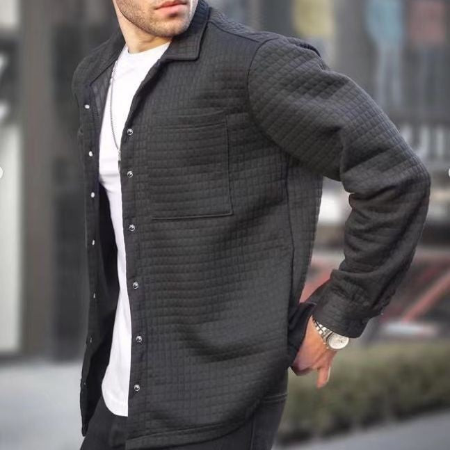 Cardigan pour homme, avec petits carreaux, coupe moderne, style décontracté/ trendy.
