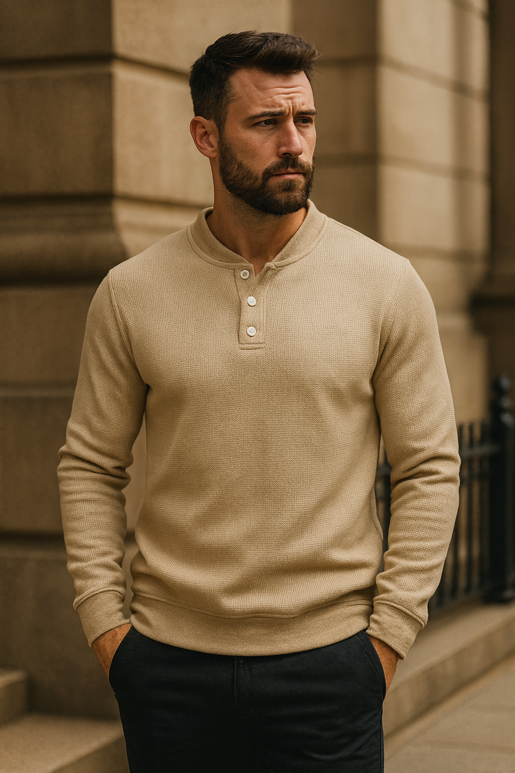 Sweat homme col rond, intérieur polaire ultra-confort