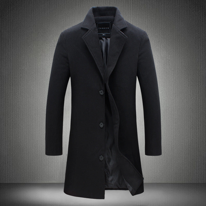 Manteau Laine Homme Coupe Slim Mi-long