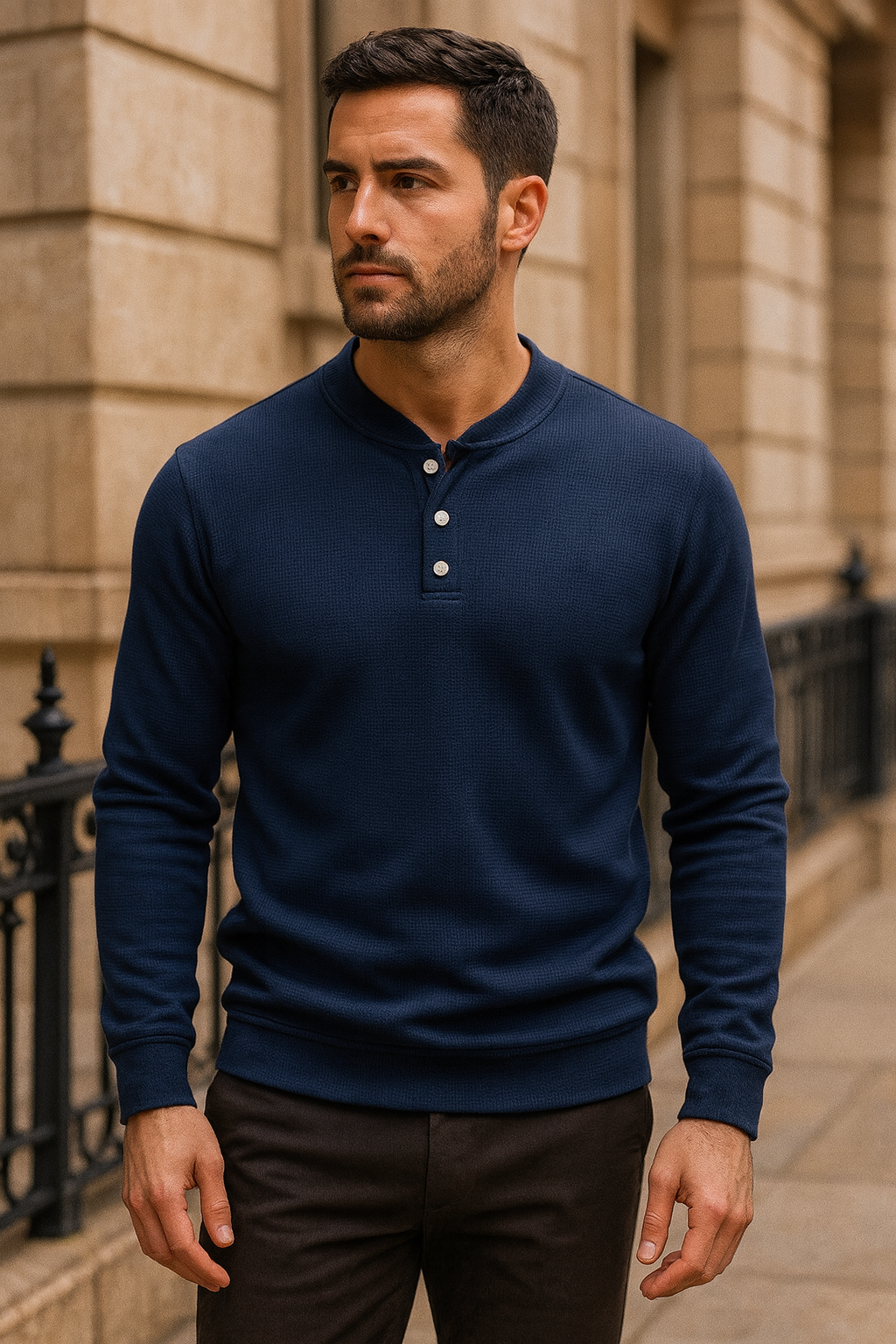 Sweat homme col rond, intérieur polaire ultra-confort