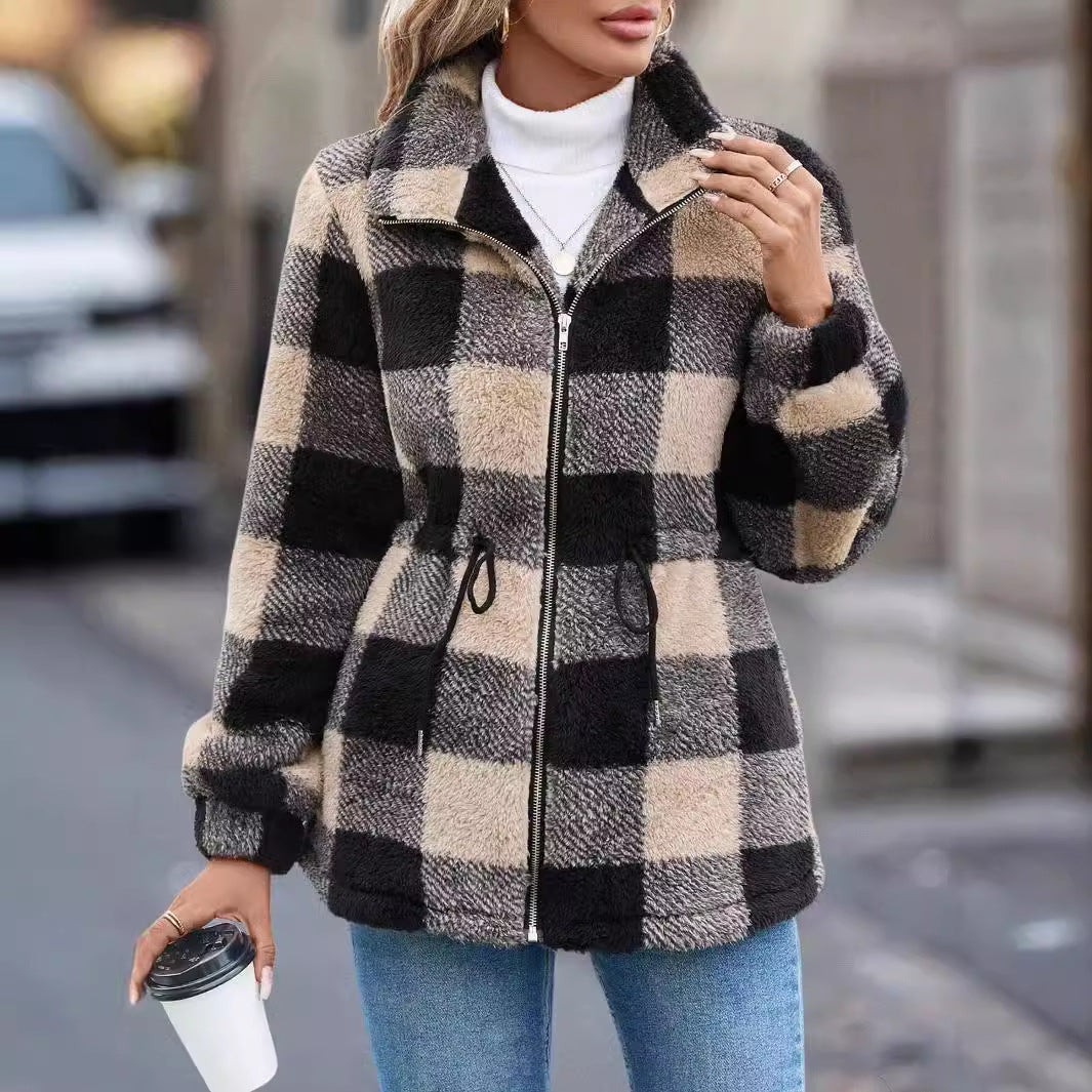 Veste en peluche pour femmes européennes et américaines
