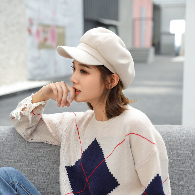 Beret octogonal en laine