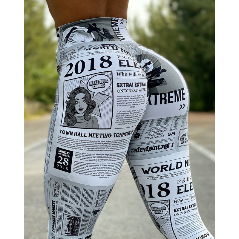 Pantalon de yoga/fitness original extensible taille haute