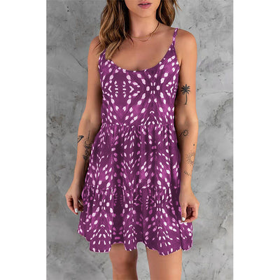 Robe à bretelles bohème imprimée