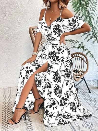 Robe Longue à Épaules Dénudées – Style Bohème Été