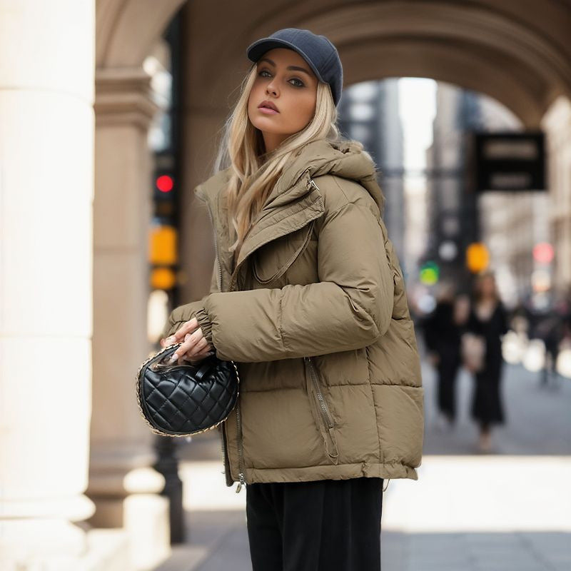 Manteau rembourré en coton à capuche courte