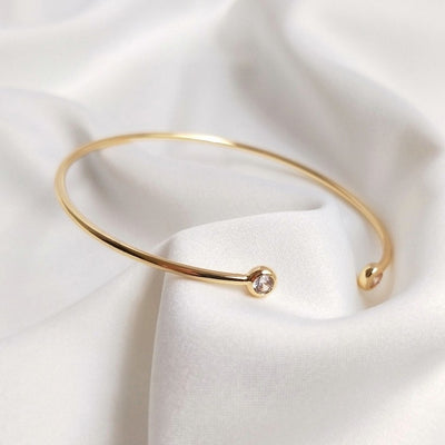 Bracelet en zircon incrusté doré 14 carats