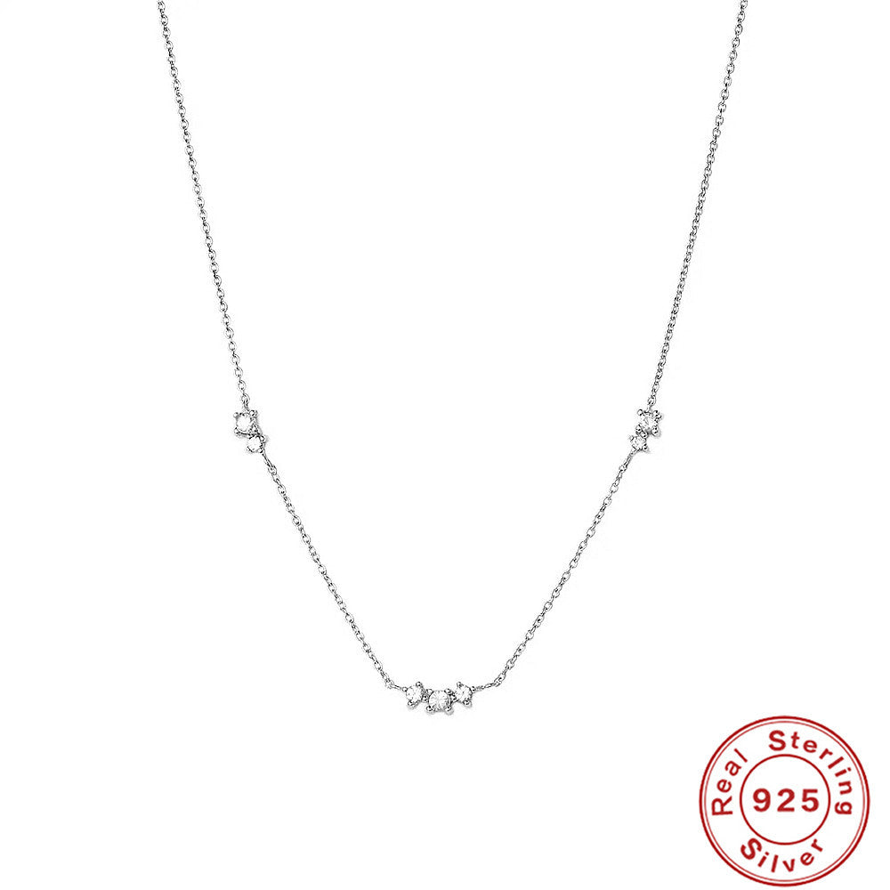 Collier en argent sterling, triple diamant.