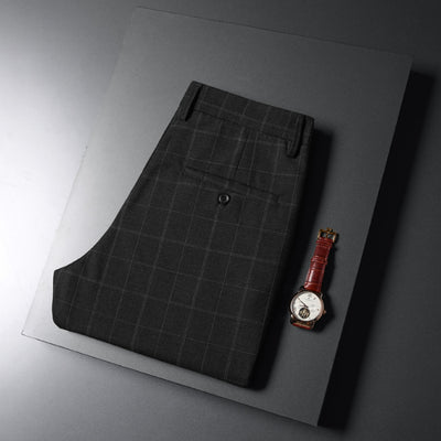 Pantalon décontracté à carreaux pour hommes