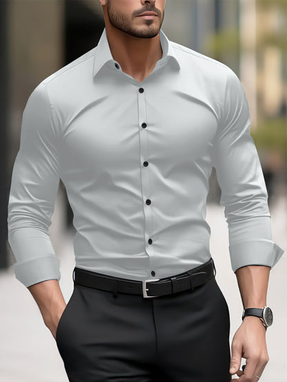 Chemise décontractée à manches longues pour homme avec motif dégradé.