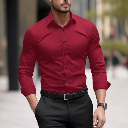 Chemise décontractée à manches longues pour homme avec motif dégradé.