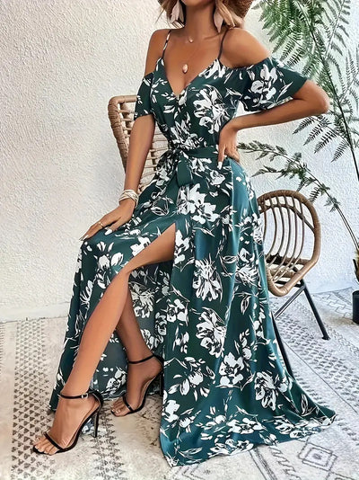 Robe Longue à Épaules Dénudées – Style Bohème Été