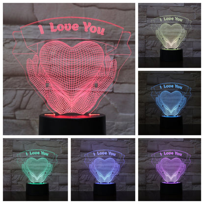 Mains d' amour en 3D lumineuse