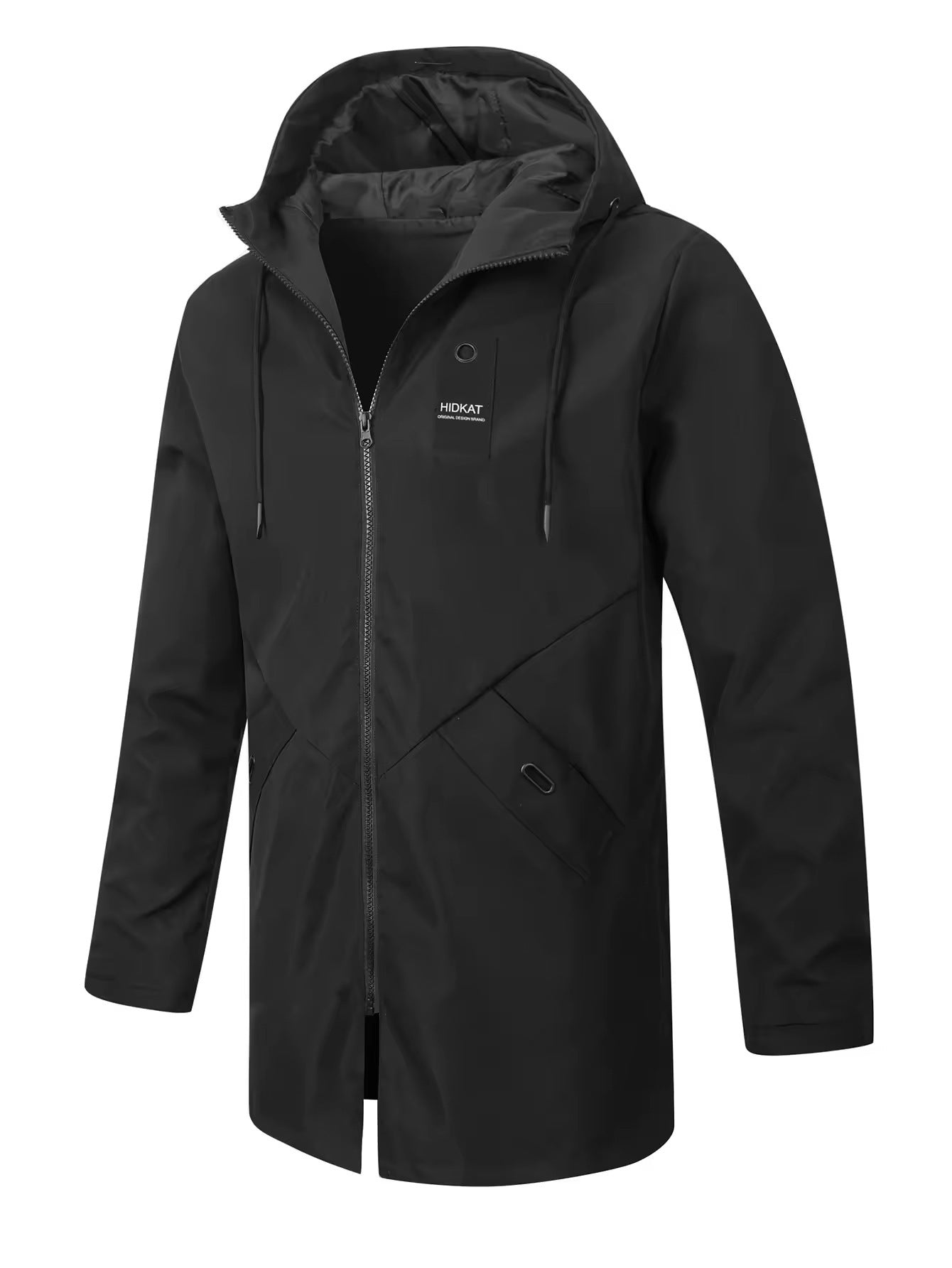 Veste homme mi-longue à capuche, imperméable et coupe-vent, esprit workwear moderne