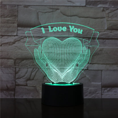 Mains d' amour en 3D lumineuse