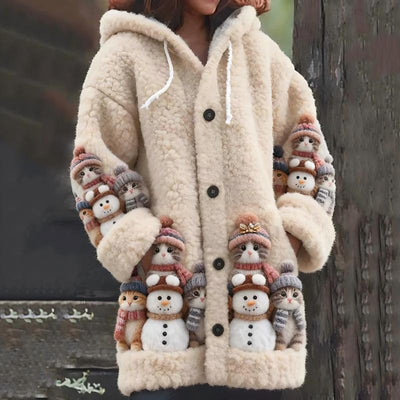 Manteau long cardigan décontracté imprimé pour femme, coupe ample
