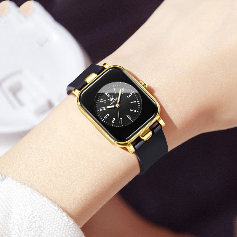 Montre à quartz simple et tendance en silicone pour femmes