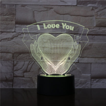 Mains d' amour en 3D lumineuse