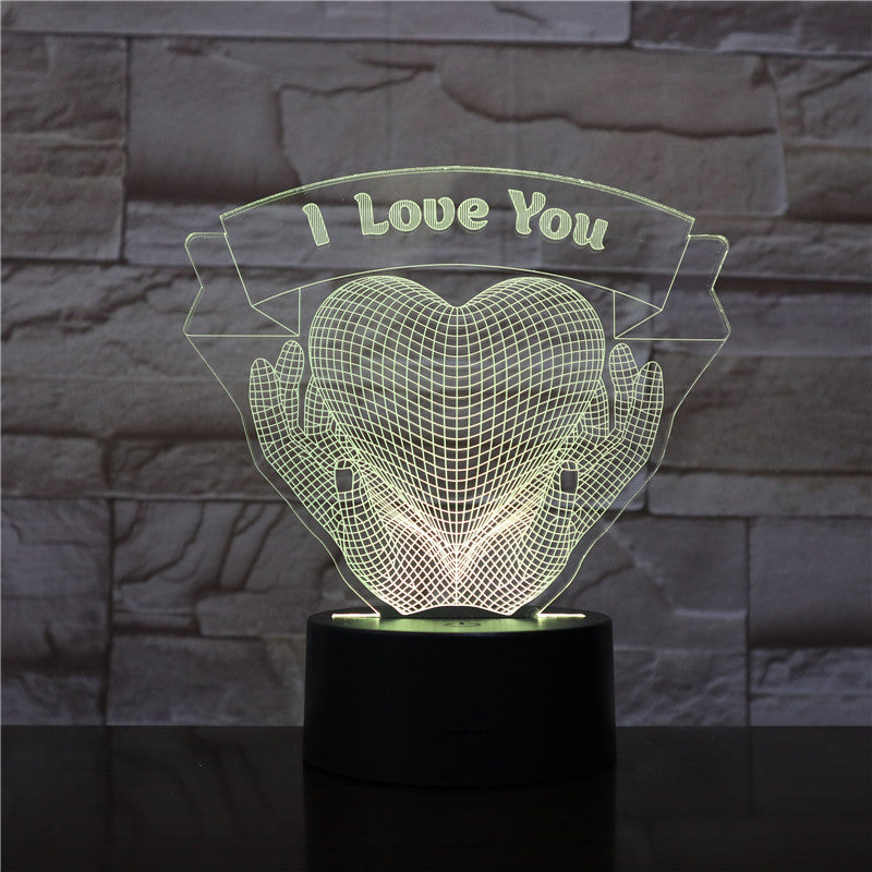 Mains d' amour en 3D lumineuse