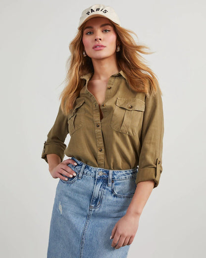 Chemise en jean à manches longues pour femmes