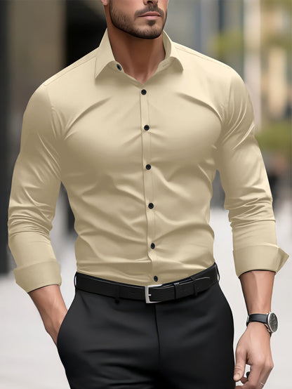 Chemise décontractée à manches longues pour homme avec motif dégradé.