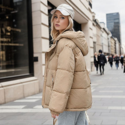 Manteau rembourré en coton à capuche courte