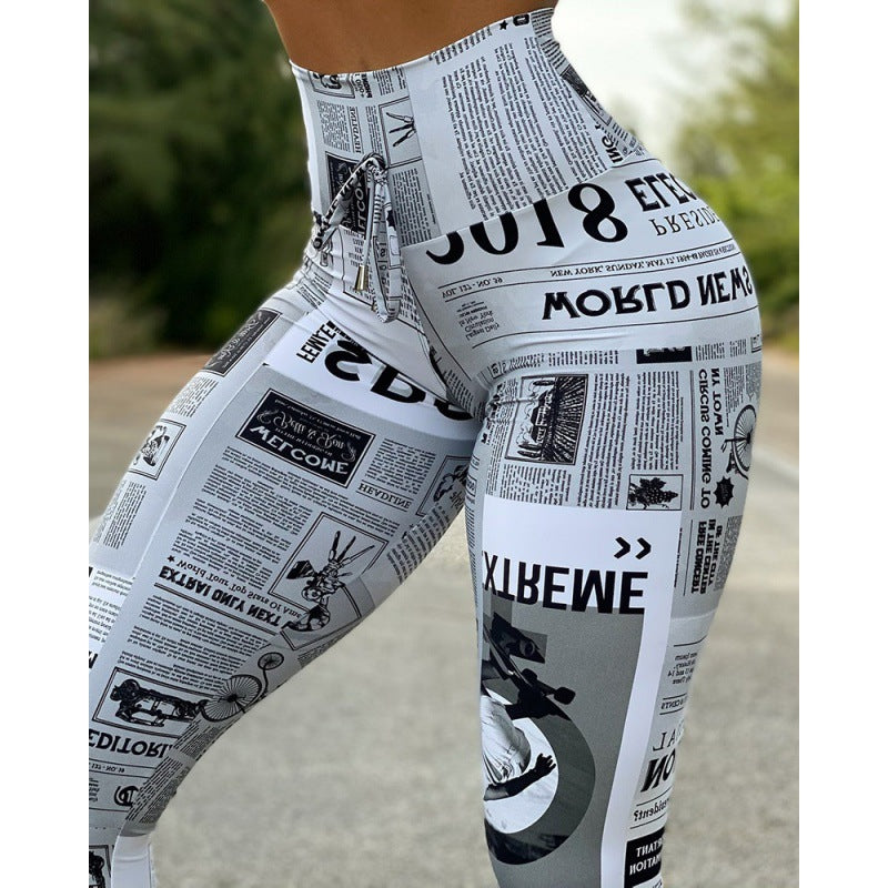 Pantalon de yoga/fitness original extensible taille haute