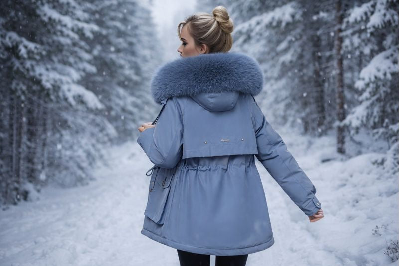 Manteau épais rembourré en velours pour femmes