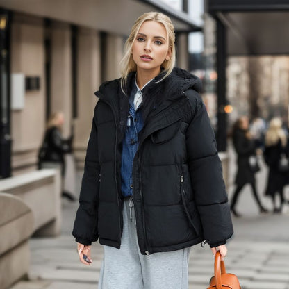 Manteau rembourré en coton à capuche courte