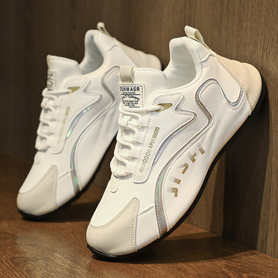 Baskets à lacets Bloc de couleur pour hommes, chaussures basses respirantes