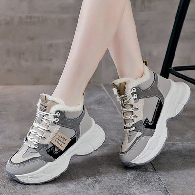 Baskets d'hiver pour femmes avec doublure en polaire thermique