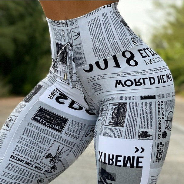Pantalon de yoga/fitness original extensible taille haute