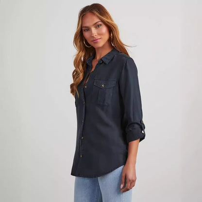 Chemise en jean à manches longues pour femmes