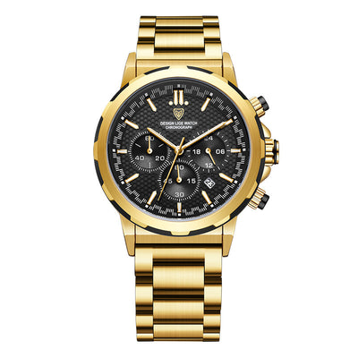 Montre étanche calendrier lumineux multifonction en acier classique