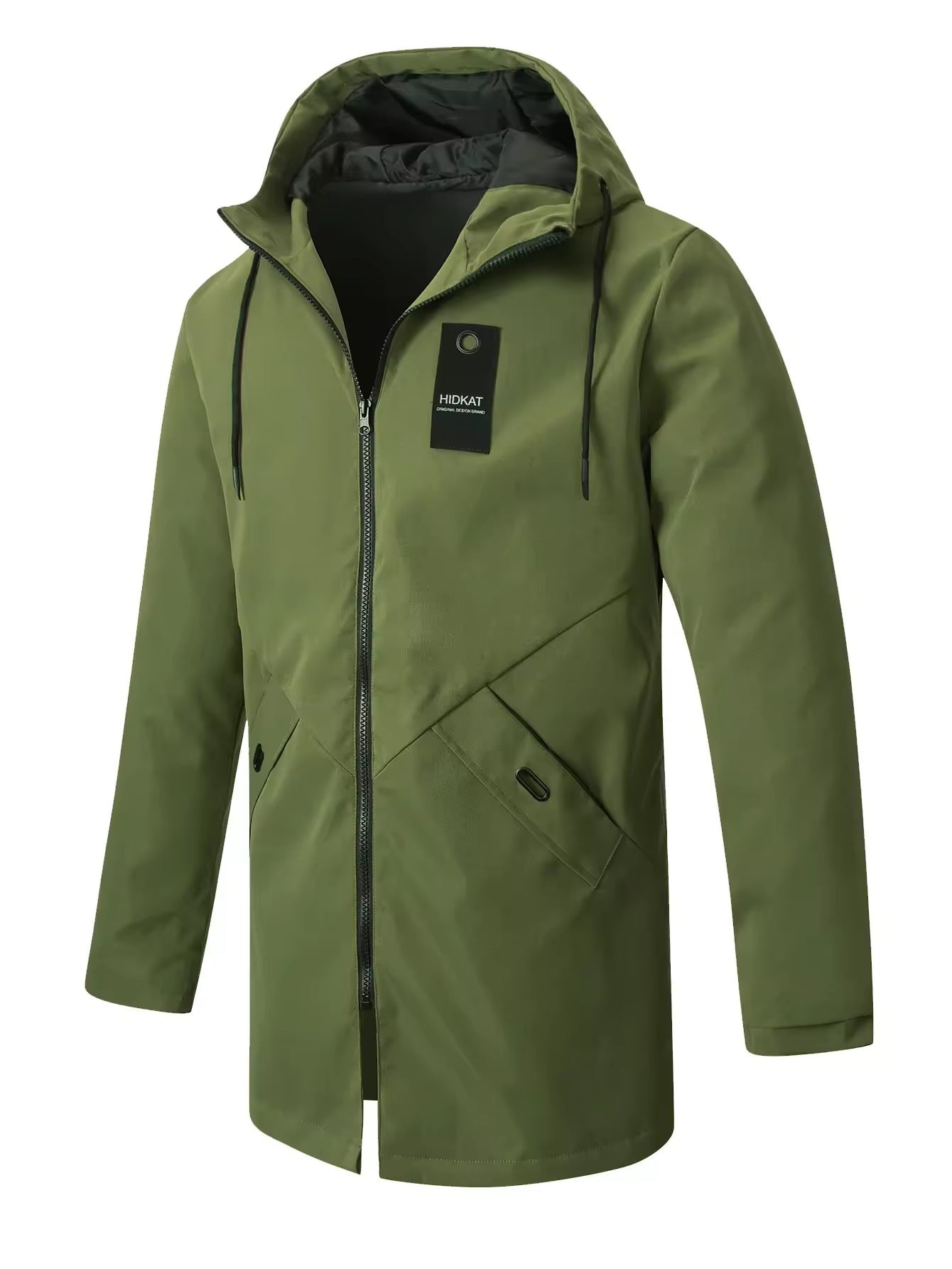Veste homme mi-longue à capuche, imperméable et coupe-vent, esprit workwear moderne