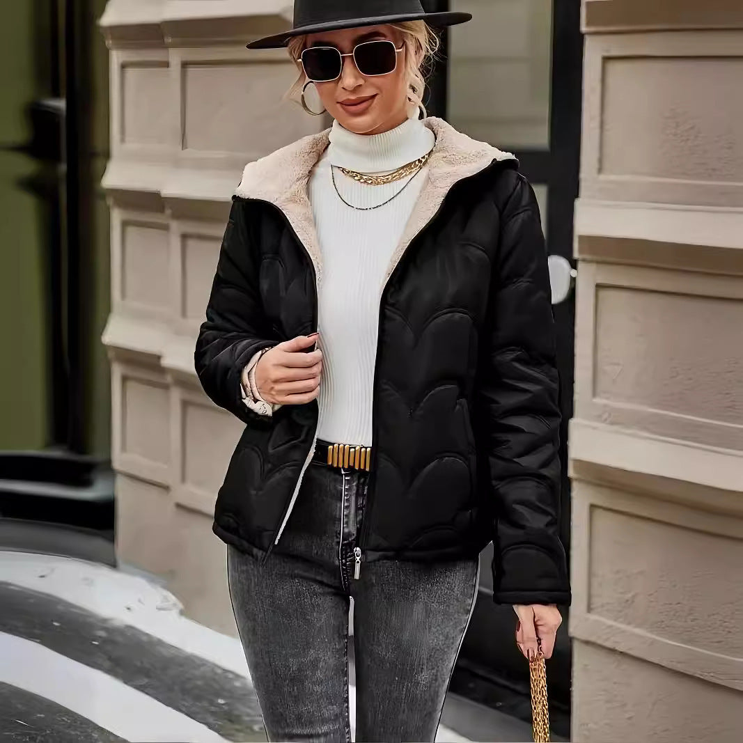 Veste en coton pour femmes européennes et américaines, manteau court chaud.