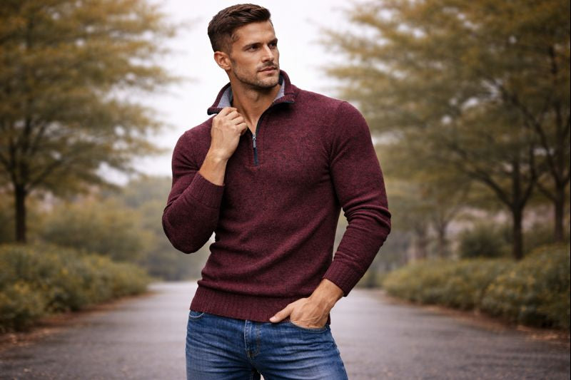 Pullover épais à enfiler avec demi zip