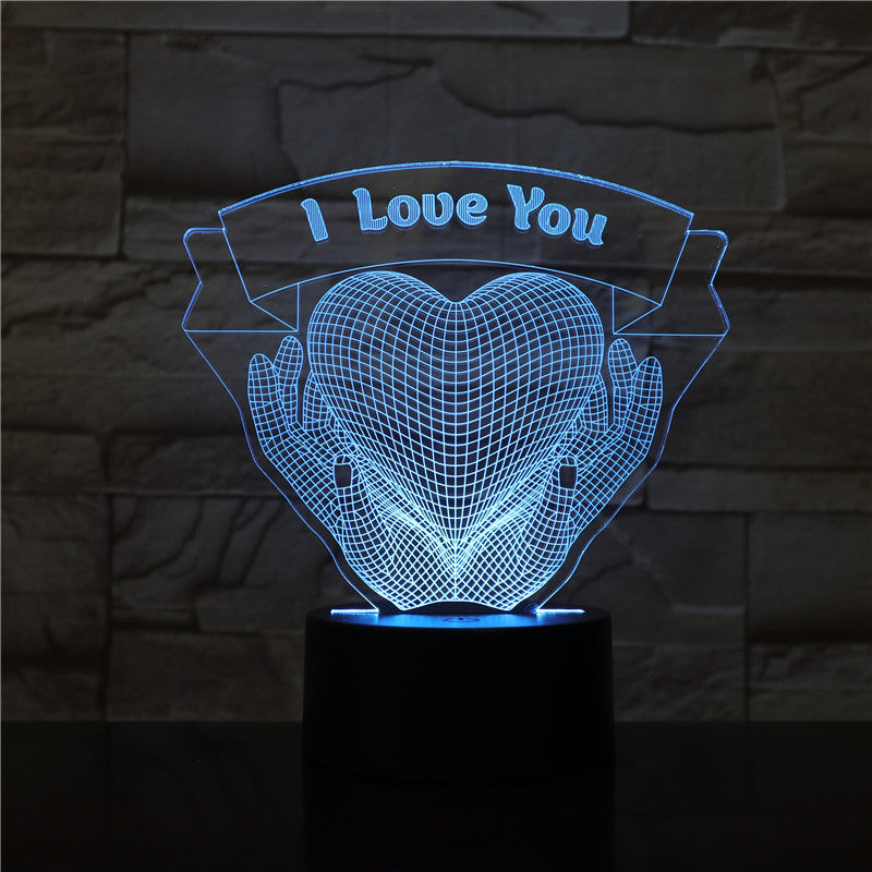 Mains d' amour en 3D lumineuse