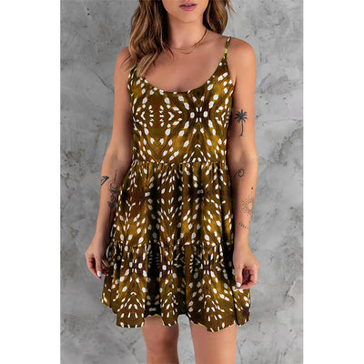 Robe à bretelles bohème imprimée