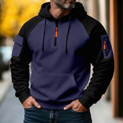 Sweat à capuche décontracté avec fermeture éclair décorative – style sport et urbain