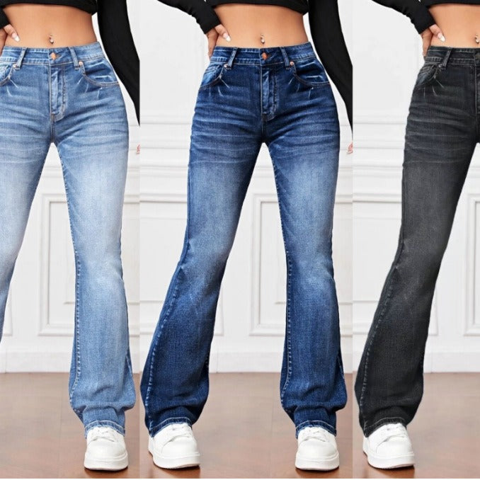 Jeans Bootcut taille haute ample et minceur