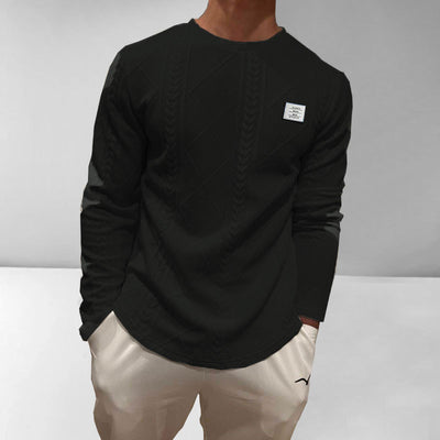 Sweat-shirt décontracté avec lettres collage sur la poitrine pour hommes